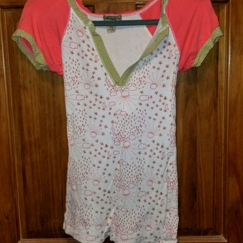 Henley shirt with hood